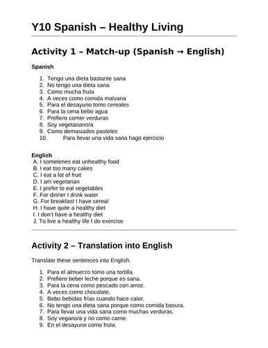 KS4 Sp Foundation - Health worksheet