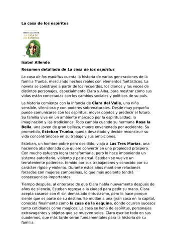 La casa de los espíritus by Isabel Allende –  Plot Summary