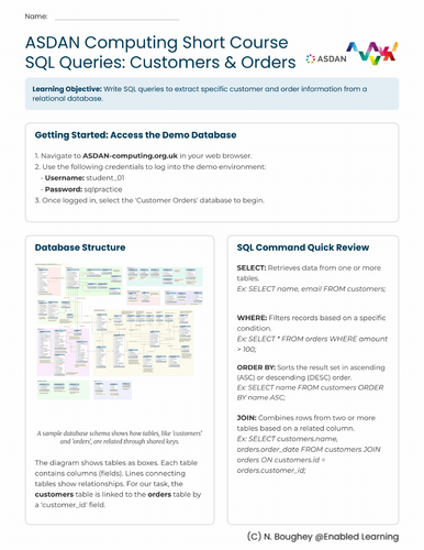 ASDAN Computing Short Course - Programming - SQL - A7