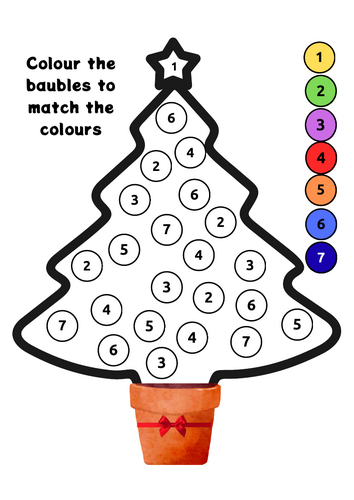 Match and colour baubles - EYFS Christmas Maths