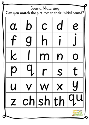 Cut and Stick Initial sound matching