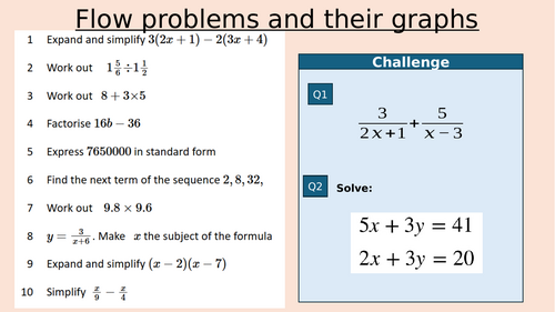 Flow problems (Rate of flow)