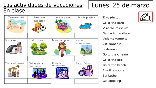 Spanish holiday activities (se puede)