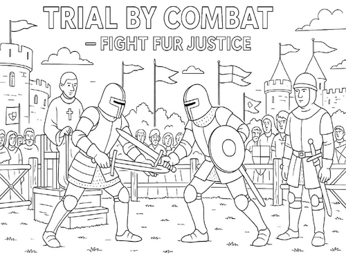 Medieval Crime and Punishment Trial by Combat coloring picture