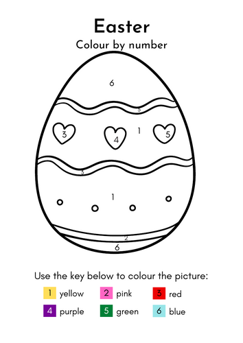 Easter Colouring by Number: 8 Page Pack