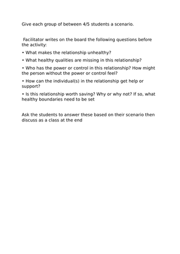 Relationships - Healthy vs Unhealthy