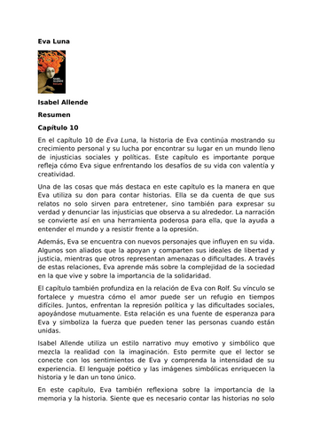 Eva Luna by Isabel Allende – Chapter 10 Summary