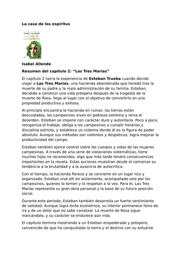 La casa de los espíritus by Isabel Allende – Chapter 2  – Summary and Analysis