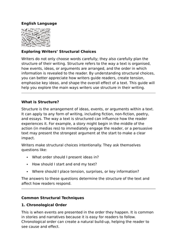 Exploring Writers’ Structural Choices
