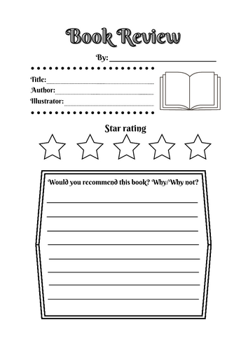 Book Day -Book Review Template: Critical Thinking & Writing
