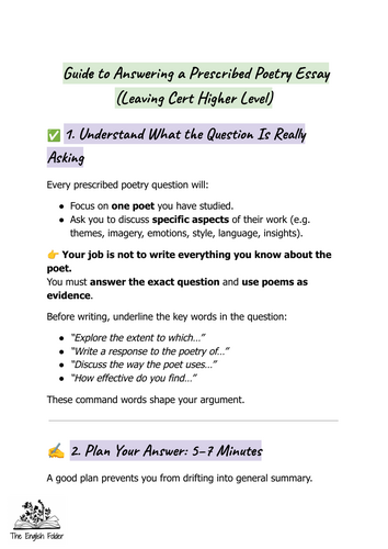 Prescribed Poetry HL Essay Guide