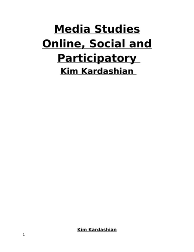 GCSE Media Studies AQA - Kim Kardashian