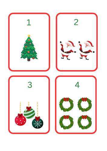Christmas Number Flashcards (1-20)