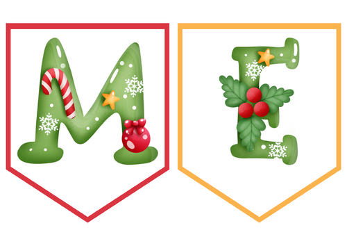 Merry Christmas Letter Display Bunting