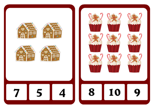 Christmas Counting Fun: Numbers 1-20 Activity Cards