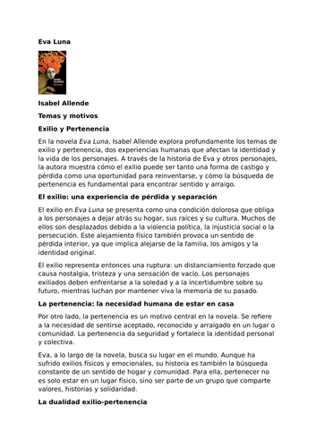 Eva Luna by Isabel Allende – Themes and Motifs – Exile and Belonging
