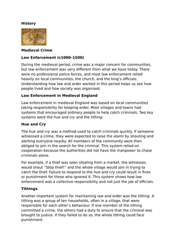 Medieval Crime – Law Enforcement (c1000–1500)