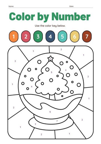 Christmas Colour By Number