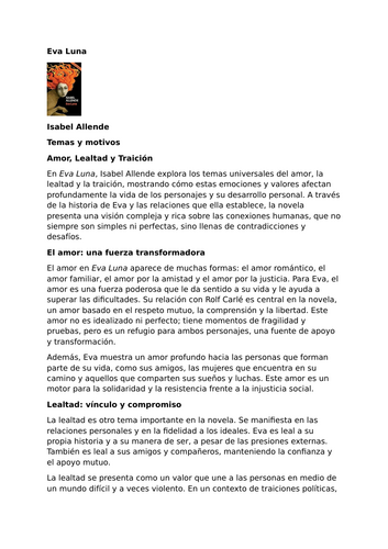 Eva Luna by Isabel Allende – Themes and Motifs – Love, Loyalty and Betrayal