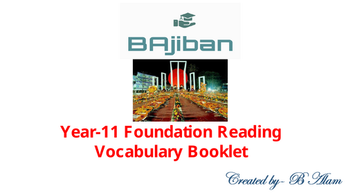 Year-11 Vocabulary Booklet Answers