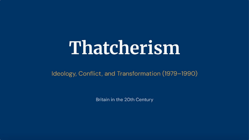 Thatcherism : ideology , conflict and transformation .