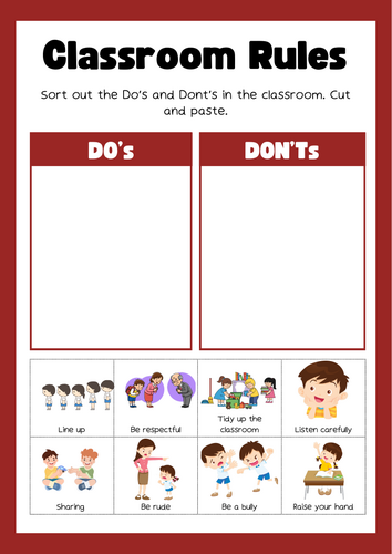 Classroom Rules Activity Pack: Sorting & Manners Worksheets (EYFS/KS1)