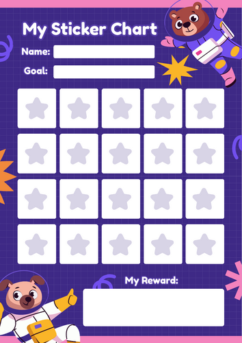 Boy and Girl Sticker Reward Chart Pack