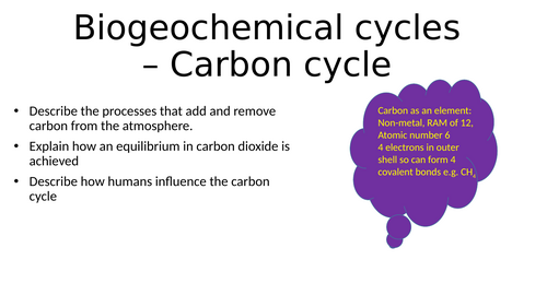 AQA A level Environmental Science Biogeochemical cycles PowerPoint presentation