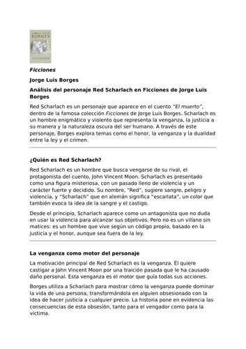 Ficciones by Jorge Luis Borges – Characters – Red Scharlach