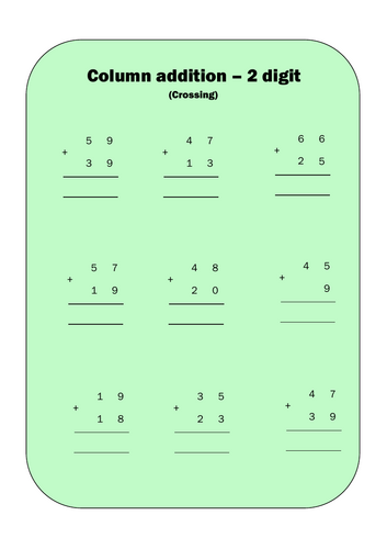 2 digit addition - crossing/grouping