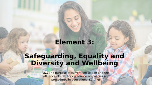 TLevel Education and Early Years. Gen 2: Element 3 Whole Package