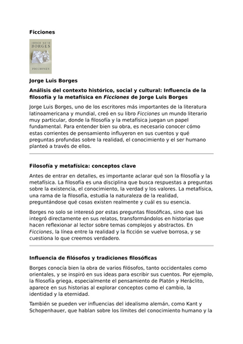 Ficciones by Jorge Luis Borges – Philosophical and Metaphysical Influences