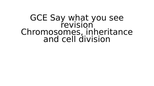 AQA GCSE Biology cell division picture clue quiz - 9 slides