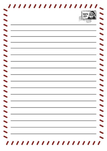 Letter to Santa - Writing Frame