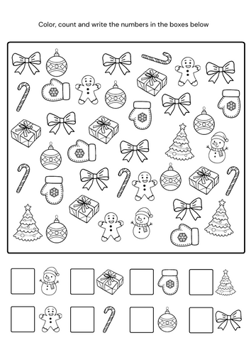 Count and colour Christmas