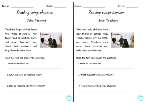 Jobs - KS1 Reading Comprehension Pack