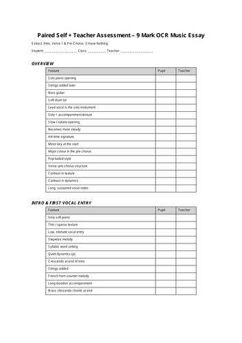 OCR 9 mark Essays - Conventions of Pop