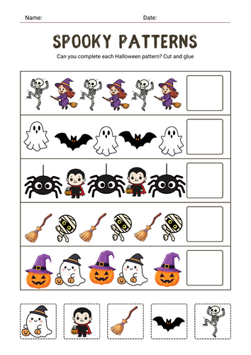 Spooktacular Sequences! Halloween ABAB Patterns
