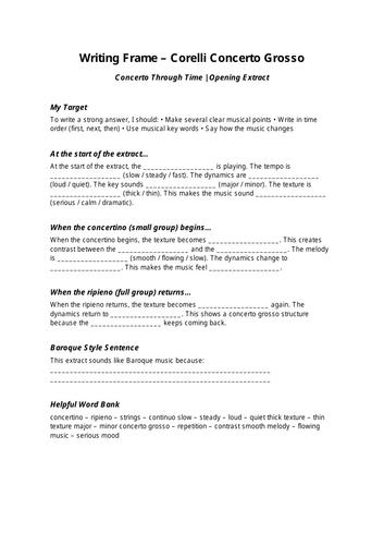 Baroque Essays OCR 9 mark essays