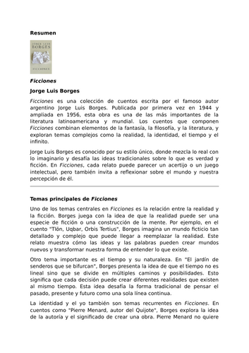 Ficciones by Jorge Luis Borges – Summary and Analysis