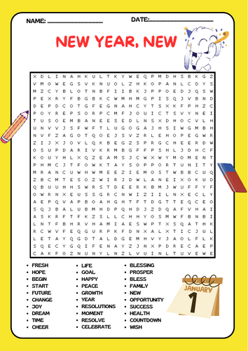 New Year New Words – A Festive Word Search Puzzle