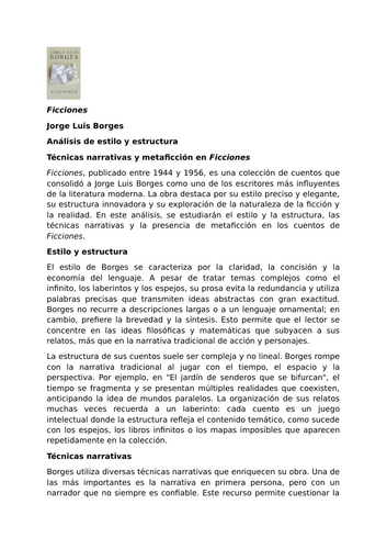 Ficciones by Jorge Luis Borges – Narrative Techniques and Metafiction