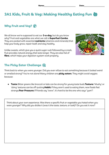 ASDAN Foodwise Short Course – Module 3 A Tasks (3A1–3A7) Preparation and Presentation