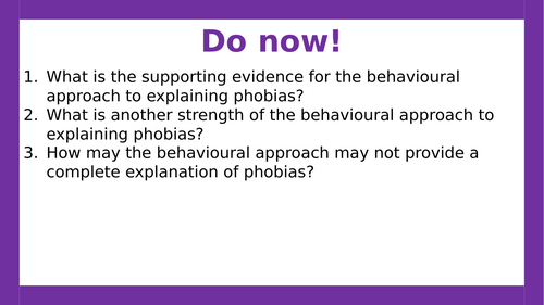 AQA A-level Psychology: Behavioural Approach to Treating Phobias (Lesson 5 of Clinical Psychology)