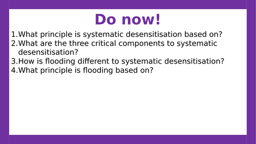 AQA A-level Psychology: Behavioural Approach to Treating Phobias Evaluation (Lesson 6 of Clinical )