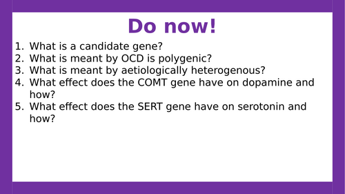AQA A-level Psychology: Biological Approach to Explaining OCD Evaluation (Lesson 12 of Clinicall)