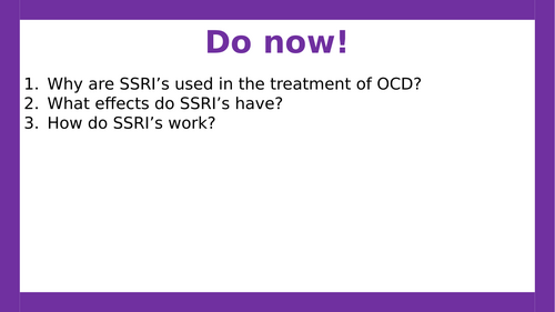 AQA A-level Psychology: Biological Approach to Treating OCD Evaluation (Lesson 14 of Clinical )