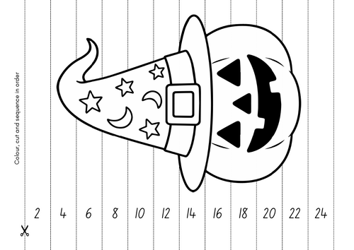 Spooky Skip Counting Puzzles: Halloween Theme!