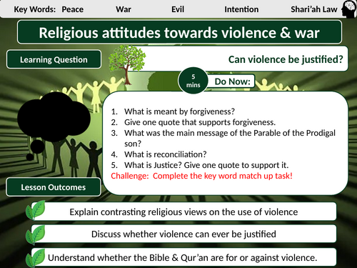AQA Peace and Conflict L2-Religious Attitudes Towards War and Peace