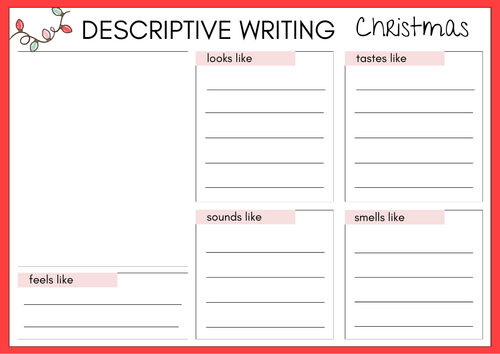 Christmas Draw and Describe Writing Activity